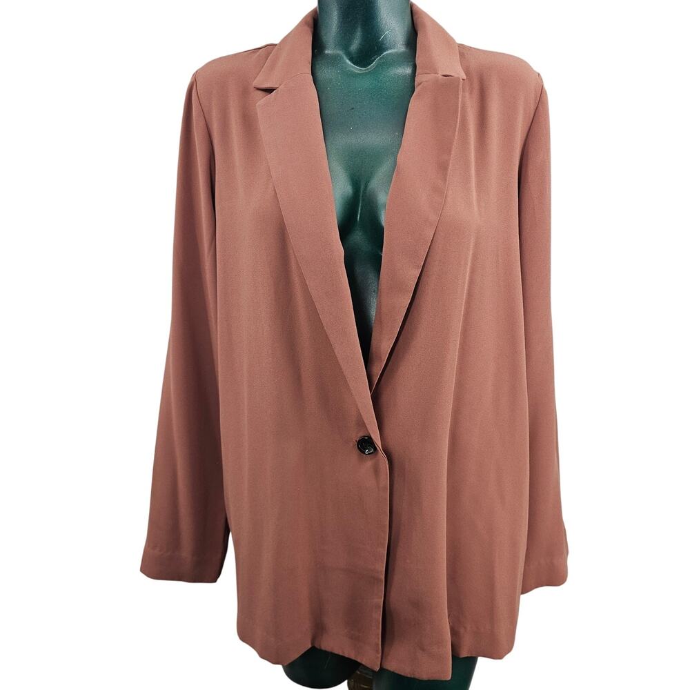 Forever 21 Mauve Pink Lightweight Blazer Jacket Single Button Women's L 3605